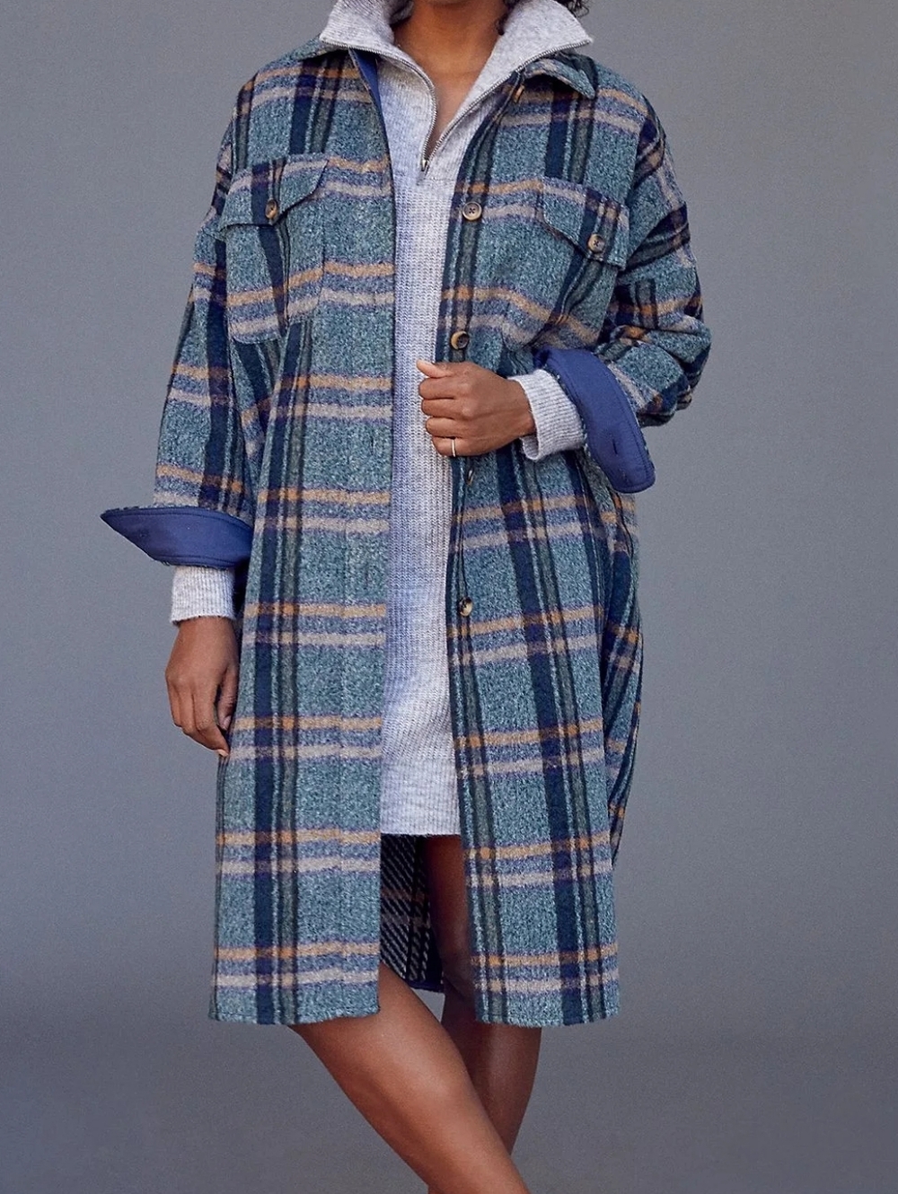 Anthropologie Bobbie Plaid Shirt Jacket Shacket By If By Sea Size:XS